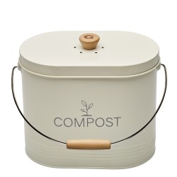 Seau compost ovale beige 7L