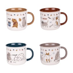 Coffret de 4 mugs Chat 35 cl